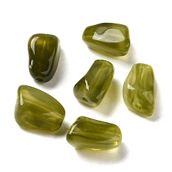 Olive Transparent Acrylic Beads, Olive, 14.5x11.5x9.5mm, Hole: 1.8mm, about 575pcs/500g