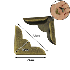 Античная Бронза Железная сумка украшает углы протектора, защитный кожух с треугольным резным краем, для сумок альбом для книг аксессуары, античная бронза, 2.4x2.4 см, Внутренний диаметр: 0.15 cm