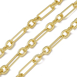 Real 18K Gold Plated Brass Figaro Chains, with Spool, Unwelded, Long-Lasting Plated, Cadmium Free & Nickel Free & Lead Free, Real 18K Gold Plated, 22.5x7x1.5mm, 11x8x2mm, 10.5x8x2mm