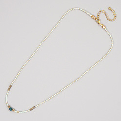 MI-N220068E Semi-precious stone necklace, durable, lightweight, bohemian style, long for women.