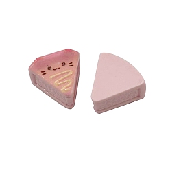 Pink Кабошоны из смолы, чизкейк с мордочкой кота, розовые, 19.5x20.5x14.5 мм