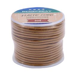 Tan Elastic Cord, Polyester Outside and 30~40 Ply Latex Core, Tan, 3mm, about 20m/roll