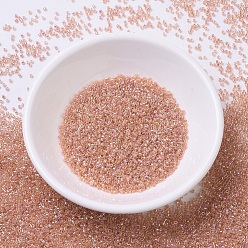 (DB0054) Хрустальный AB с Темно-персиковой Подкладкой Бусины miyuki delica, цилиндр, японский бисер, 11/0, (дБ 0054) темно персиковый, 1.3x1.6 мм, отверстие : 0.8 мм, Около 2000 шт / 10 г