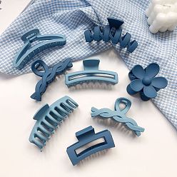 Klein Blue Frosted Set Blue Matte Hair Clips Set with Flower and Shark Design for Chic Updo Hairstyles