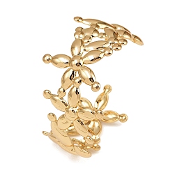 Золотой 304 женские браслеты-манжеты из нержавеющей стали, бабочки и цветы, ионное покрытие (ip), золотые, 1-1/4 дюйм (3.2 см), внутренний диаметр: 2-1/4 дюйм (5.7 см)