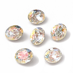 Light Crystal AB K 9 кабошоны из стеклянного страза, задние и задние, граненые, овальные, свет кристалл AB, 8x10x6 мм