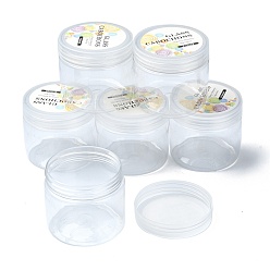 Clear Plastic Bead Containers, Bead Jar with Screw Top Lid, Column, Clear, 6.8x6.5cm, Inner Diameter: 6.4cm