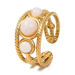 Натуральный Агат Кольца из натурального агата круглые, золотистый тон 304 манжеты из нержавеющей стали для женщин, 10 мм