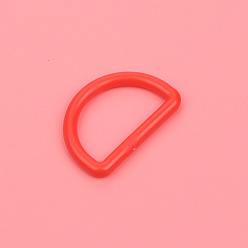 Red Plastic Buckle D Ring, Webbing Belts Buckle, for Luggage Belt Craft DIY Accessories, Red, 25mm, 10pcs/bag