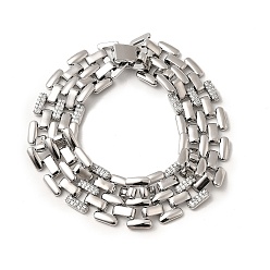 Платина Браслеты-цепочки для часов из латуни для мужчин и женщин, с кубического циркония, долговечный, без кадмия и без свинца, стойки покрытие, платина, 7-1/2 дюйм (19 см)