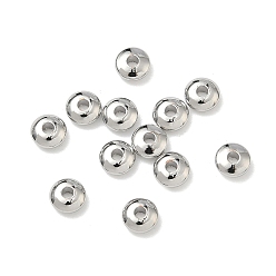 Платина Латунные бусины, рондель, стойки покрытие, без кадмия и без свинца, платина, 5x2 мм, отверстие : 1.5 мм