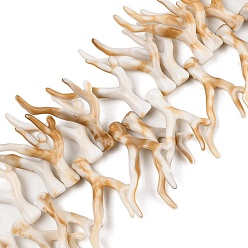 пшеница Нити бусин из непрозрачного акрила, имитирующие кораллы, самородки, два тона, цвет пшеницы, 46~48x34~35x7~8 мм, отверстие : 1.4 мм, около 50 шт / нитка, 18.50'' (47 см)