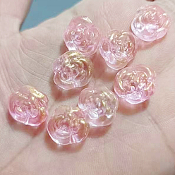 Rose Brumeux Perles de verre tchèques, rose, rose brumeuse, 12x12mm