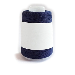 Midnight Blue 280M Size 40 100% Cotton Crochet Threads, Embroidery Thread, Mercerized Cotton Yarn for Lace Hand Knitting, Midnight Blue, 0.05mm