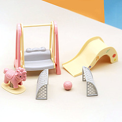 (52) Непрозрачная лаванда Пластиковая мини-модель парка развлечений, аксессуары для кукольного домика с микро-ландшафтом, притворяясь опорными украшениями, разноцветные, 130x96x128 мм