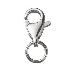 Stainless Steel Color 304 Stainless Steel Lobster Claw, Stainless Steel Color, 13mm, 9.5x6x3mm