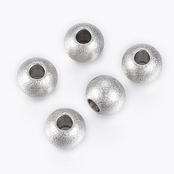 Stainless Steel Color 202 Stainless Steel Textured Beads, Rondelle, Stainless Steel Color, 8x6.5mm, Hole: 3mm