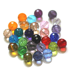 Mixed Color Imitation Austrian Crystal Beads, Grade AAA, Faceted, Round, Mixed Color, 10mm, Hole: 0.9~1mm