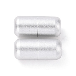 Серебро Винтовая застежка из окрашенного распылением алюминия, колонка, аксессуары для замков для шнурков, серебряные, 18x8 мм, отверстие : 3.5 мм