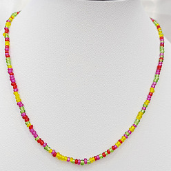 9 Bohemian Style Short Colorful Rice Bead Collarbone Necklace for Women