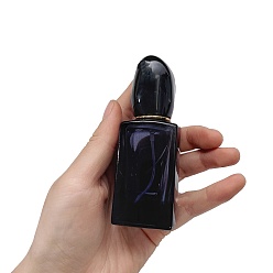 Черный Многоразовые стеклянные бутылки с распылителем, распылители мелкого тумана, с пластиковой крышкой, дорожные косметические контейнеры, чёрные, 3.7x10.7 см, емкость: 30 мл (1.01 жидких унций)
