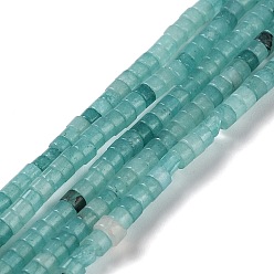 Dark Cyan Natural Jade Beads Strands, Disc, Dyed, Heishi Beads, Dark Cyan, 2x3mm, Hole: 0.8mm, about 178pcs/strand, 15.04''(38.2cm)