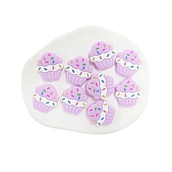 Plum Cup Cake Food Grade Eco-Friendly Silicone Beads, Chewing Beads For Teethers, DIY Nursing Necklaces Making, Plum, 29x28mm, Hole: 3mm