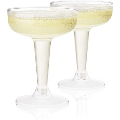 Clear Disposable Party Plastic Champagne Coupe, for Birthday Party Supplies, Clear, 80x110mm