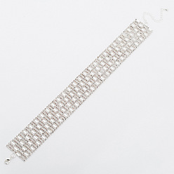 Белый Колье-чокер со сверкающими бриллиантами для модных женщин – идеально подходит для вечерних вечеринок и выступлений на сцене (n366)