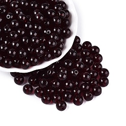 Темно-Красный Fgb прозрачный стеклянный бисер, круглые, круглое отверстие, темно-красный, 8~8.5 мм, отверстие : 1.4~1.6 мм, Около 690 шт / фунт