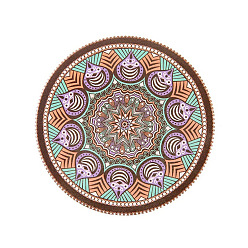 Кокосово-Коричневый Коврики из фарфора, подставка с рисунком мандалы, круглые, кокосового коричневый, 103x6 мм