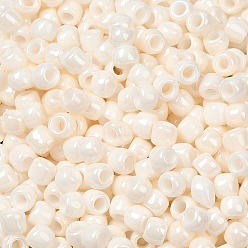 (123L) Opaque Luster White Cream Тохо 8/0 круглые бусины, японский бисер, (123 l) непрозрачный белый кремовый блеск, 3 мм, отверстие : 1 мм, Около 1111 шт / 50 г