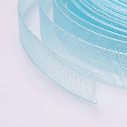 Sky Blue Organza Ribbon, Sky Blue, 3/8 inch(10mm), 50yards/roll(45.72m/roll), 10rolls/group, 500yards/group(457.2m/group)