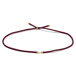 Коричневый Нейлон шнуры ожерелье решений, с фурнитурой позолоченной латунной, долговечный, коричневые, 22~22.8 дюйм (56~58 см), отверстие : 1.7 мм