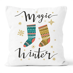 CRD10-2 Christmas 4pcs Throw Pillow Cover Holiday Decoration Gift Home Sofa Pillow Cushion Cover Without Core