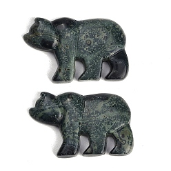 Kambaba Jasper Natural Kambaba Jasper Carved Pendants, Zuni Bear Charms, 30~32.5x46~47x6~8mm, Hole: 1mm