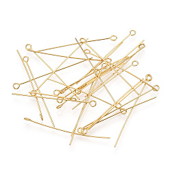 Настоящее золото 18K Латунный штифт, долговечный, Позолота, без никеля , реальный 18 k позолоченный, 24 датчик, 35 мм, отверстие : 1.6 мм, штифты : 0.5 мм