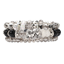 Color 2: Black Bohemian Elephant Pendant Multi-layer Crystal Diamond Bracelet