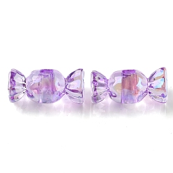 Old Rose UV Plating Transparent Acrylic Beads, Iridescent, Candy, Old Rose, 14x28x12mm, Hole: 4.8mm