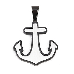 (52) Непрозрачная лаванда 304 подвески из нержавеющей стали, Якорь прелести, матовая отделка, ионное покрытие (ip), долговечный, разноцветные, 32x29.5x2.5 мм, отверстие : 9x5 мм