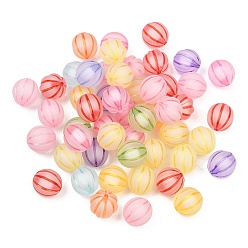 (52) Непрозрачная лаванда Матовые прозрачные акриловые бусины в форме тыквы, окрашенные, разноцветные, 16 мм, отверстие : 1.8 мм, о 50 шт / комплект