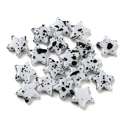 WhiteSmoke Spray Painted Opaque Acrylic Beads, Star, WhiteSmoke, 13x13x4.5mm, Hole: 1.8mm