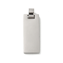 Stainless Steel Color 304 Stainless Steel Pendants, Laser Cut, Rectangle Charm, Stainless Steel Color, 25x10x2mm, Hole: 4x3mm