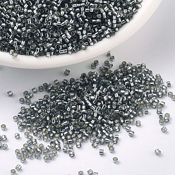 (DB0048) Silver-Lined Grey MIYUKI Delica Beads, Cylinder, Japanese Seed Beads, 11/0, (DB0048) Silver-Lined Grey, 1.3x1.6mm, Hole: 0.8mm, about 2000pcs/bottle, 10g/bottle
