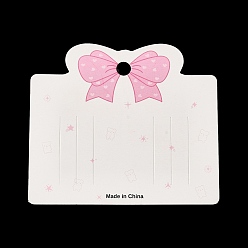 White Cardboard Hair Clip Display Cards, Rectangle with Bowknot, White, 9x10.2x0.06cm, Hole: 8mm