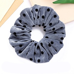 Стально-синий Ткань ленты для волос, резинки для волос для женщин девочек, olka точечный узор, стальной синий, 130 мм