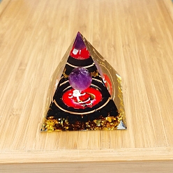 Red Resin Orgone Pyramid, Energy Generator, for Reiki Meditaion Blanacing Christmas, Red, 60x60x60mm