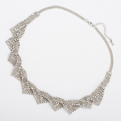 white Chic Beaded Casual Sweater Chain with High Neck for Women - N110