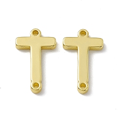 Letter T Rack Plating Brass Connector Charms, Real 18K Gold Plated, Long-Lasting Plated, Cadmium Free & Nickel Free & Lead Free, Letter Links, Letter.T, 14x8.5x1.5mm, Hole: 1mm