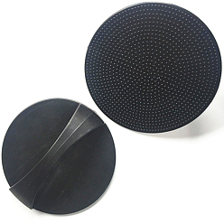 Black Plastic Block Printing Barens, Printmaking Ink Plates, with Handle, Flat Round, Black, 10cm